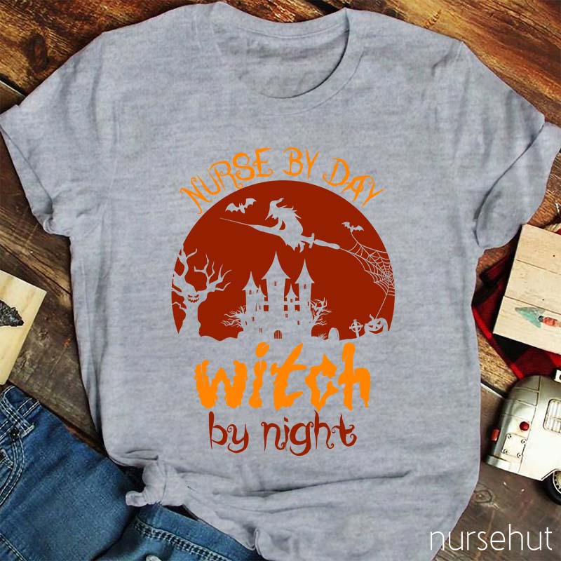 Nurse By Day Witch By Night Nurse T-Shirt