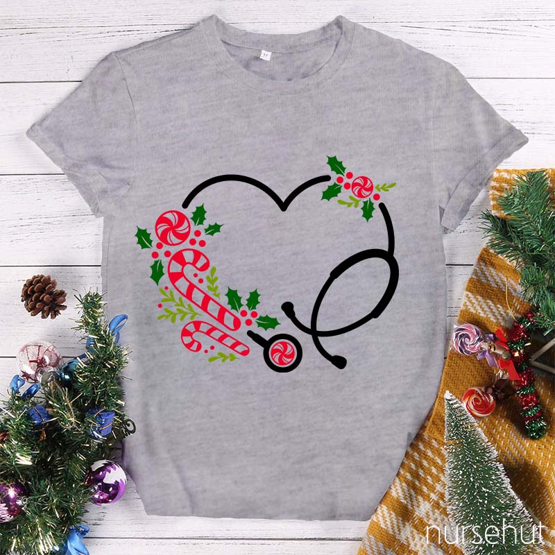 Christmas Stethoscope Nurse T-Shirt