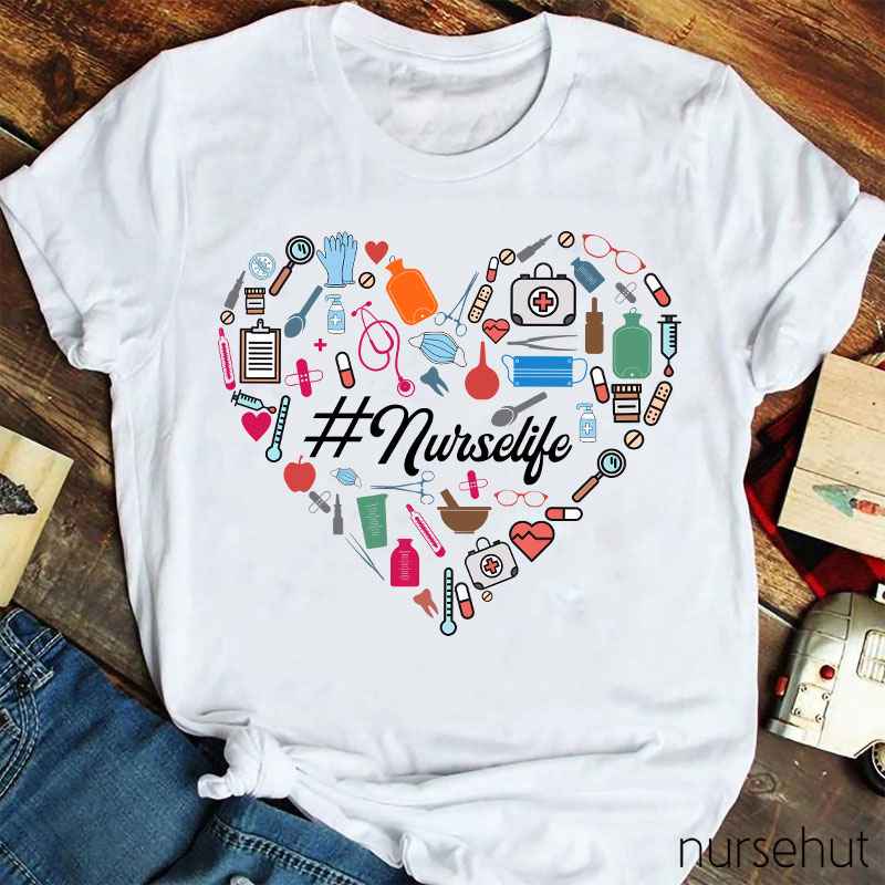Nurselife Heart Nurse T-Shirt