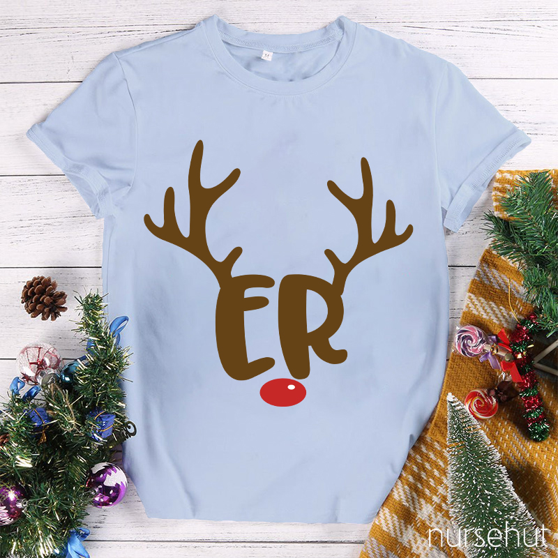 Personalized The Red Nosed Elk Nurse T-Shirt