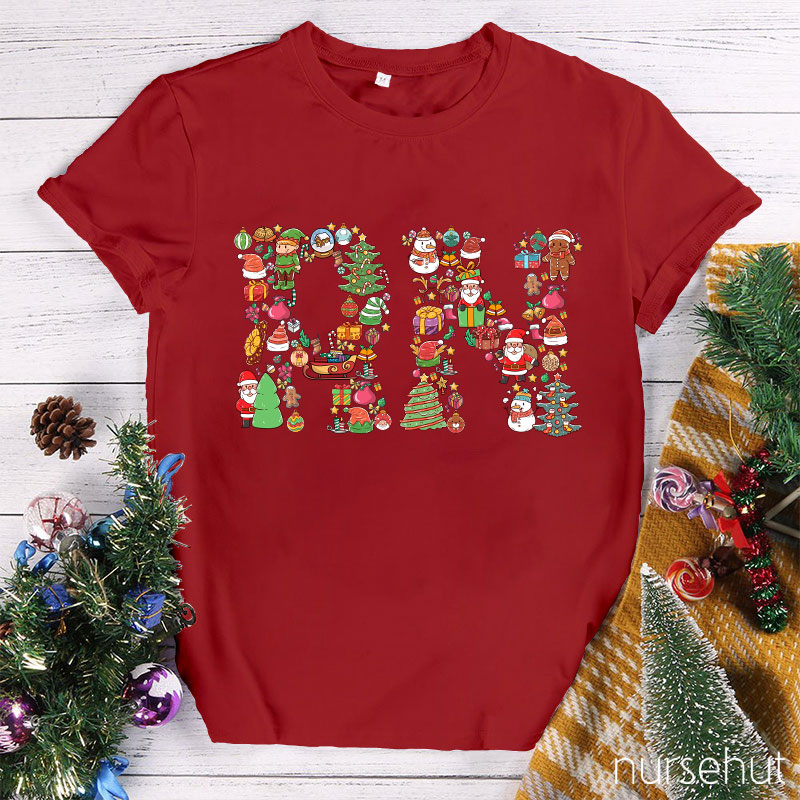 Personalized Christmas Element Nurse T-Shirt