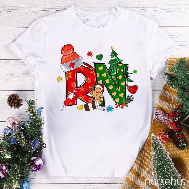 Personalized Christmas Element Nurse T-Shirt