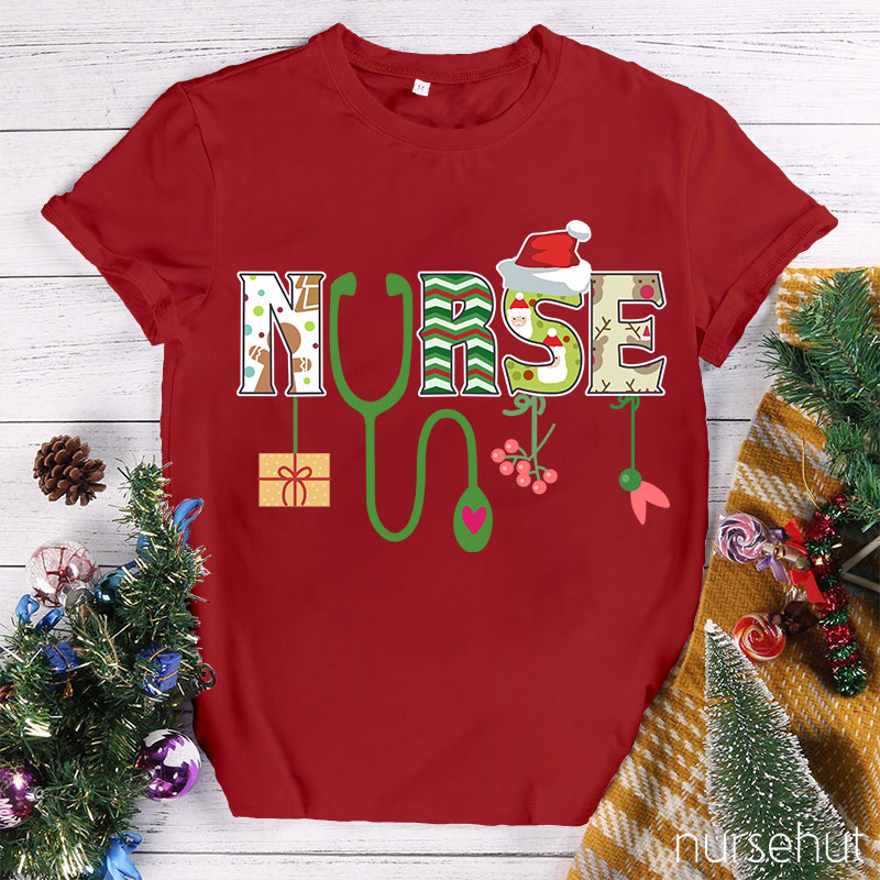 Nurse Christmas Winter Vibes Nurse T-Shirt