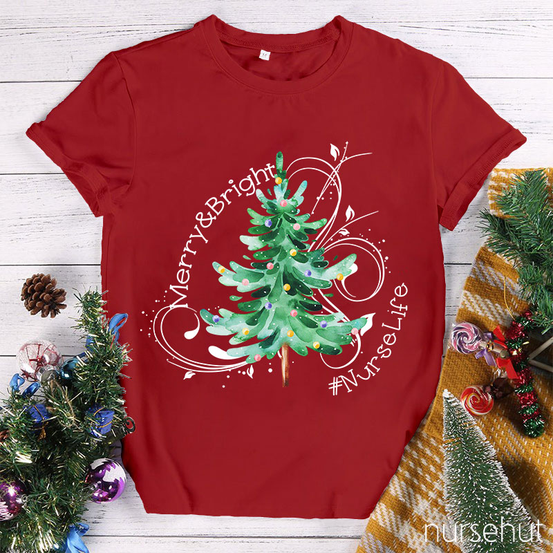 Merry And Bright Nurse T-Shirt