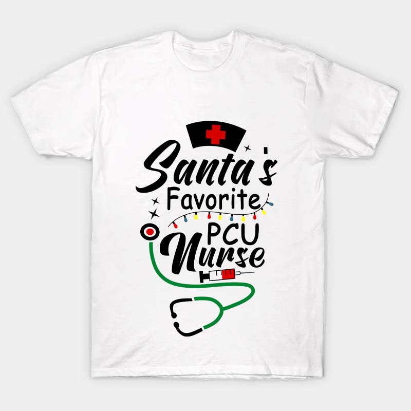 Personalized Santa's Favorite Nurse T-Shirt