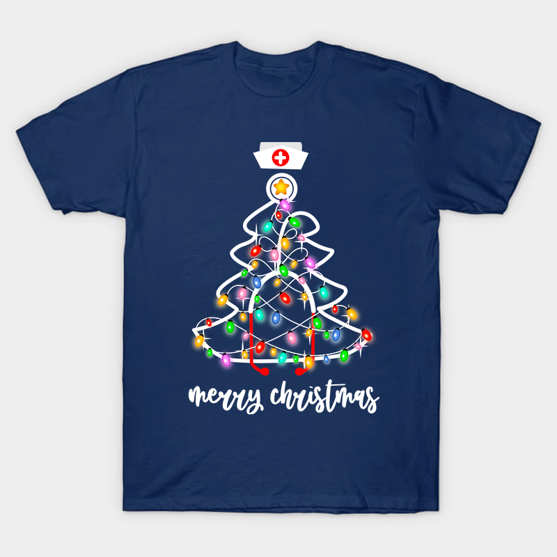 Christmas Lights Merry Christmas Nurse T-Shirt