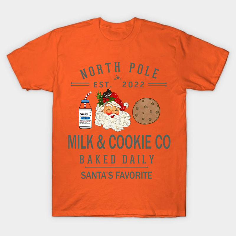 Milk And Cookie Co Santa's Favorite Nurse T-Shirt