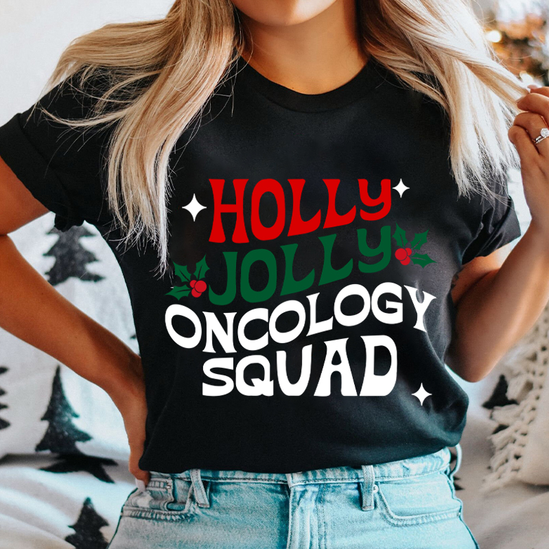 Personalized Holly Jolly Squad Nurse T-Shirt