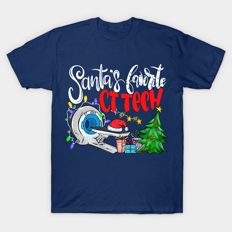 Santa's Favorite Ct Tech Nurse T-Shirt