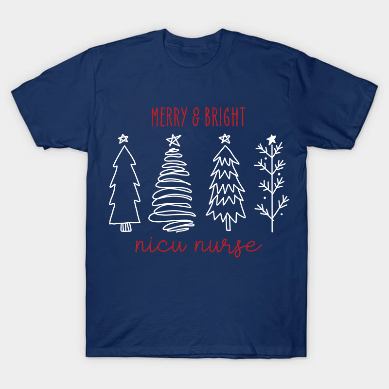 Merry And Bright Nicu Nurse T-Shirt