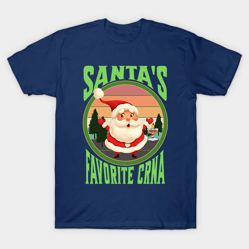 Santa's Favorite CRNA Nurse T-Shirt