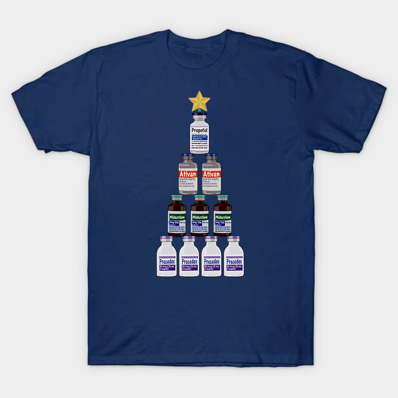 Medicine Bottle Christmas Tree Nurse T-Shirt