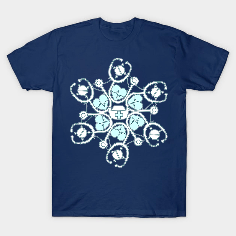 Stethoscope Snowflake Nurse T-Shirt