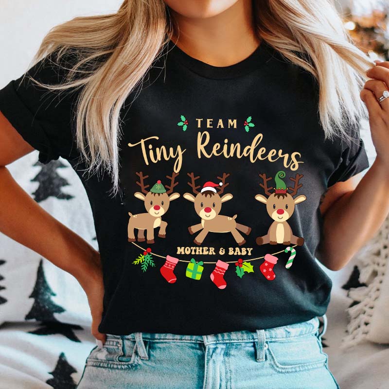 Team Tiny Reindeers Mother Baby Nurse T-Shirt