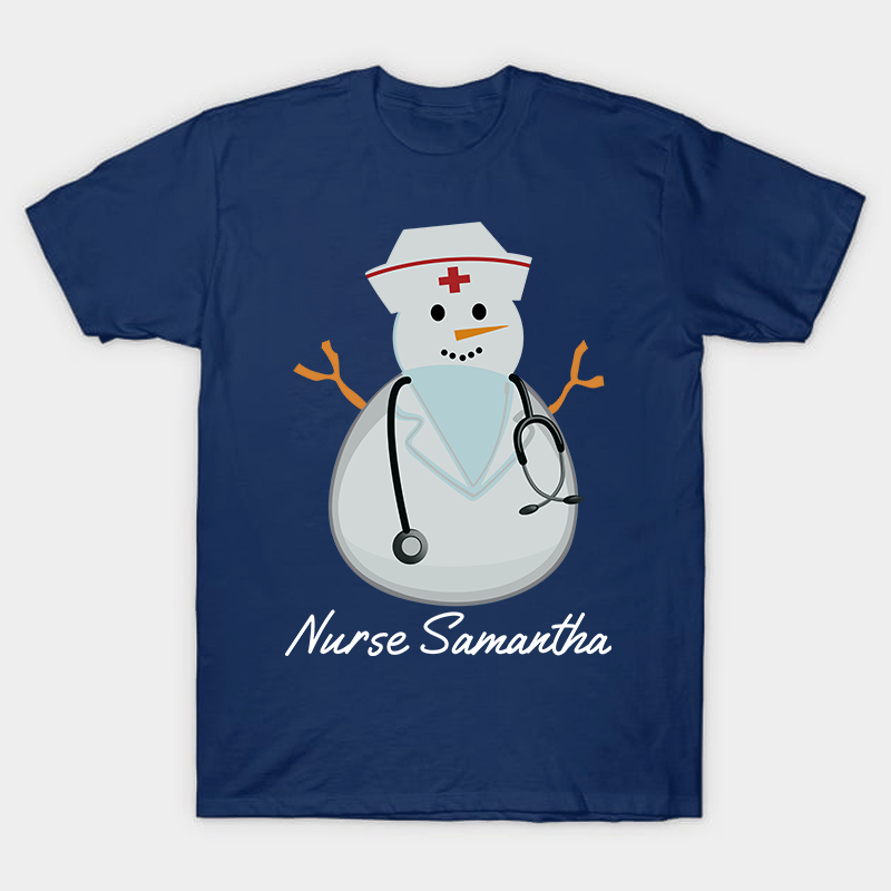 Personalized Snowman Nurse T-Shirt