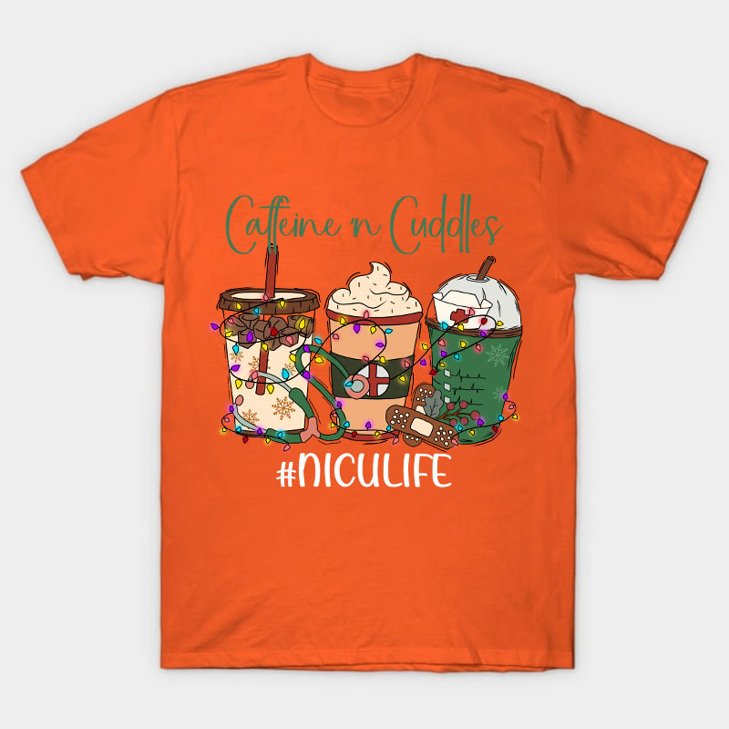 Personalized Caffeine Cuddles Nurse T-Shirt