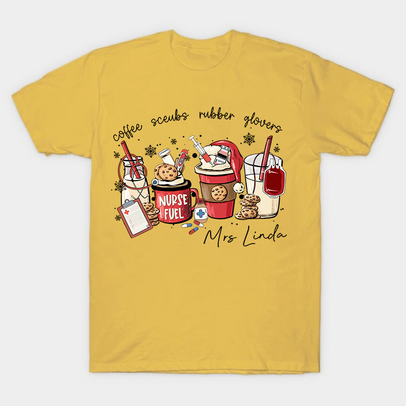 Personalized Name Coffee Glovers Nurse T-Shirt