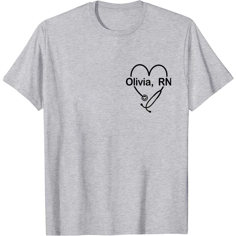 Personalized Department And Name Stethoscope Nurse T-Shirt
