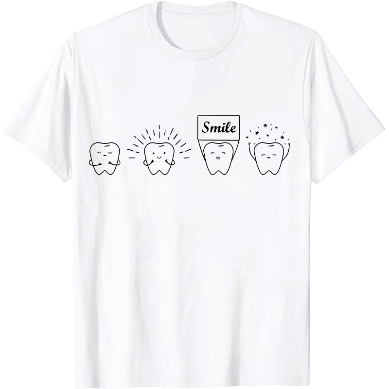 Smile Clean White Healthy Teeth Dentist Nurse T-Shirt