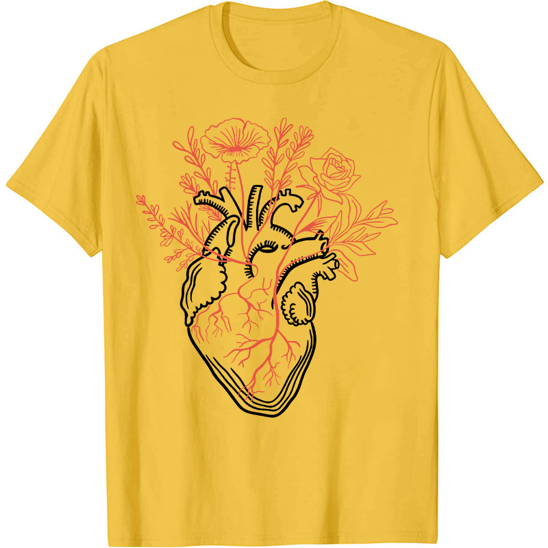 The Heart Is Full Of Flowers Nurse T-Shirt
