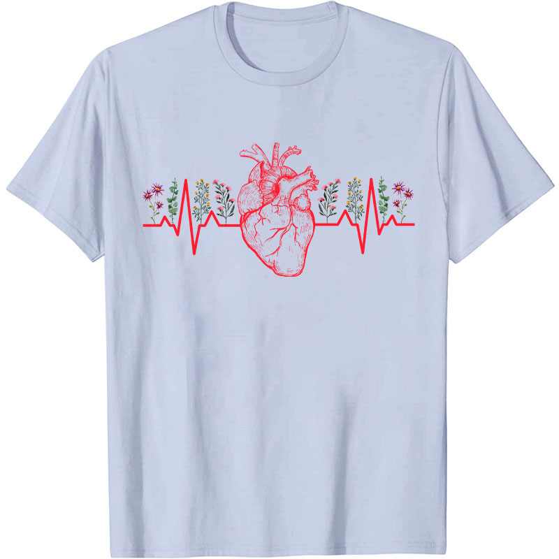 Floral Heart Nurse T-Shirt