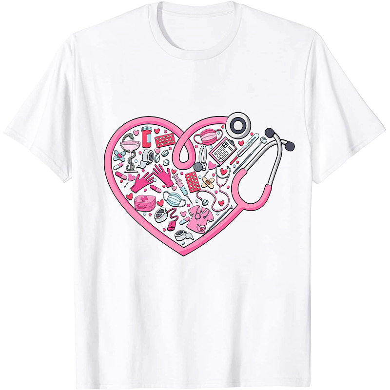 Heart Nurse Valentine's Day Nurse T-Shirt