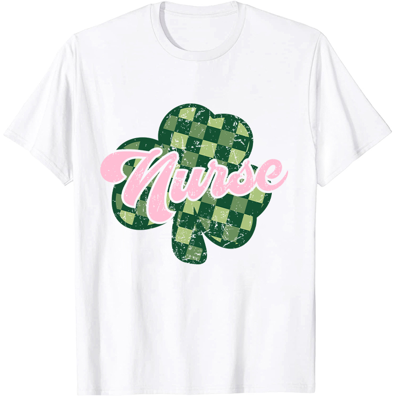 Pink Shamrock Nurse T-Shirt