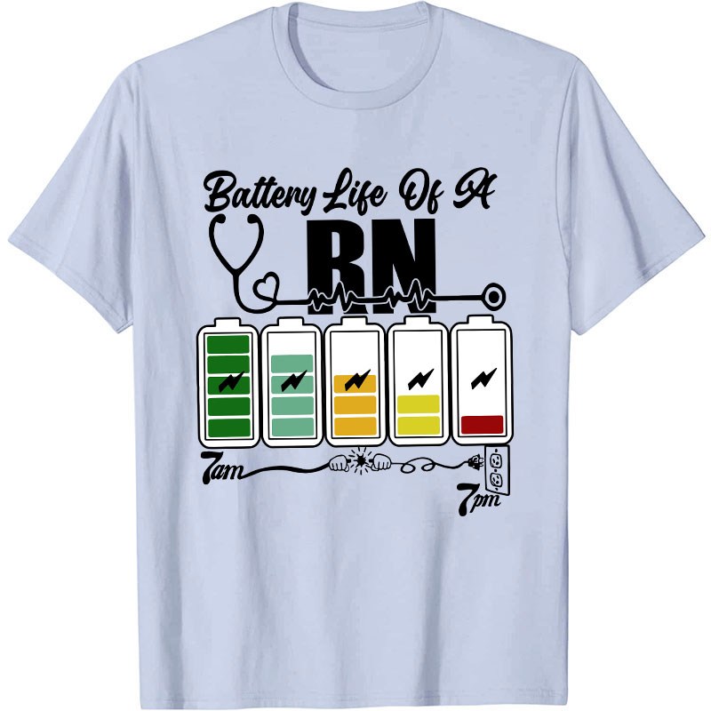 Personalized Battery Life Of A Nurse T-Shirt