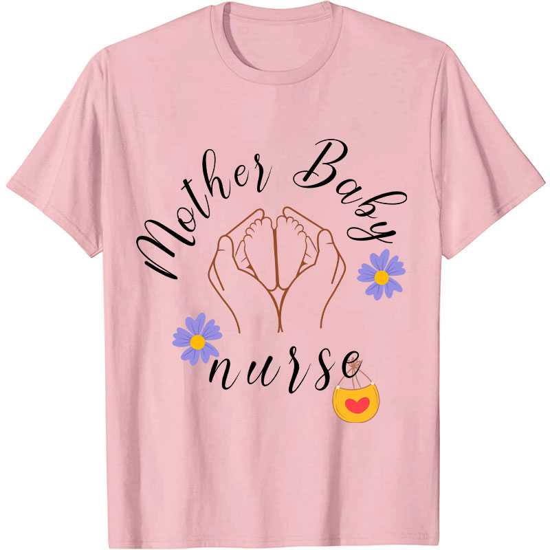 Mother Baby Flower Nurse T-Shirt
