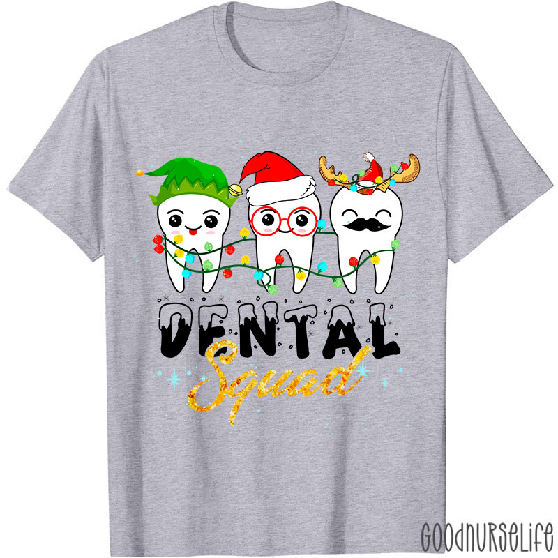 Christmas Dental Squad Cartoon Teeth Nurse T-Shirt