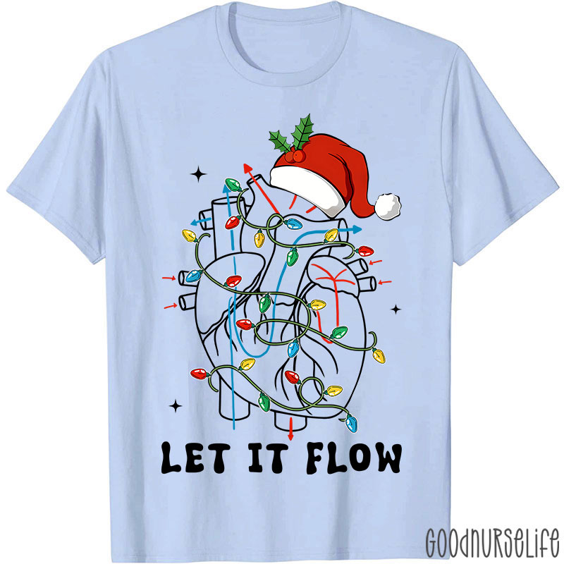 Let It Flow Christmas Light Nurse T-shirt