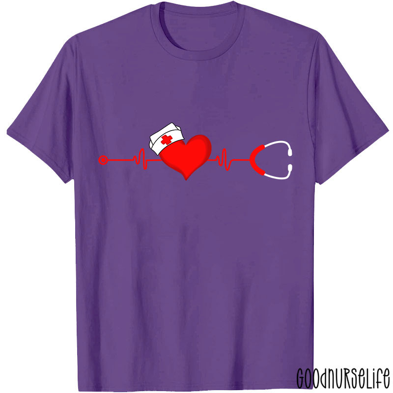 Heart Valentines Day Nurse T-Shirt