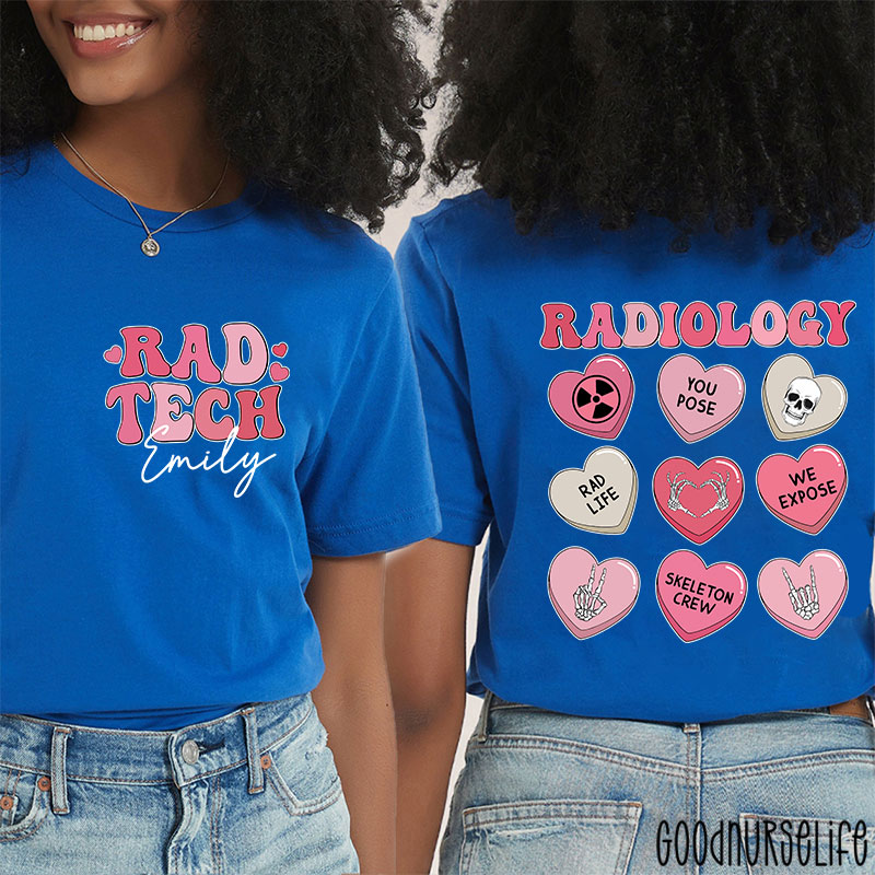 Personalized Radiology Rad Life Nurse Two Sided T-Shirt