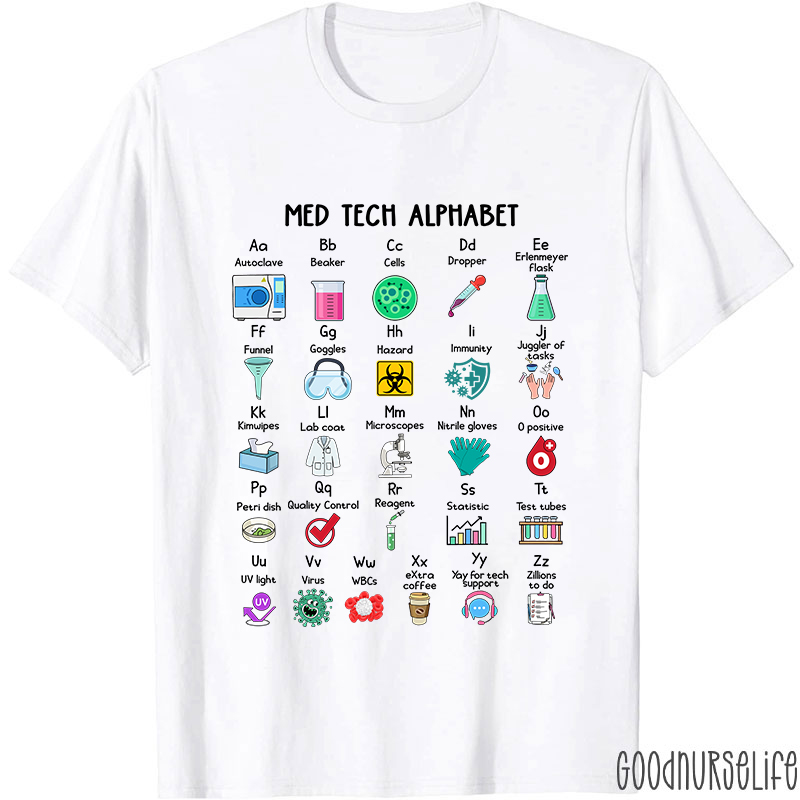 Med Tech Alphabet Nurse T-shirt