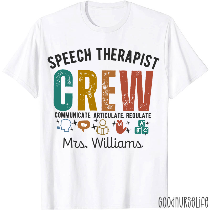 Personalized Speech Therapist Crew T-Shirt