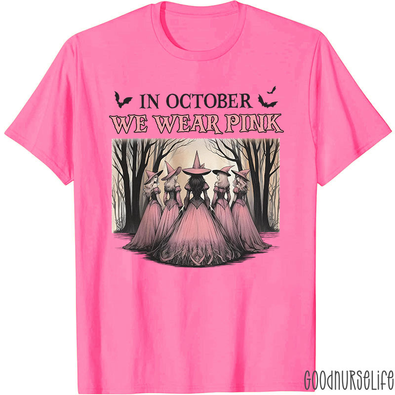October Pink Witches Nurse T-Shirt