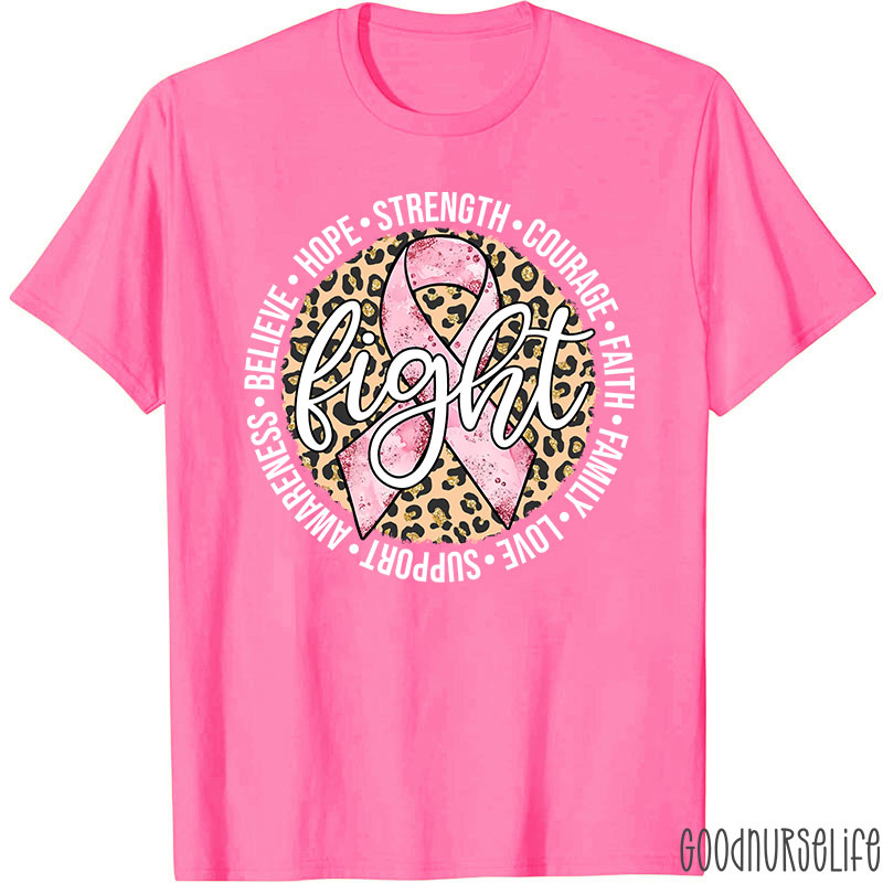Pink Ribbon Fight Breast Cancer Nurse T-Shirt