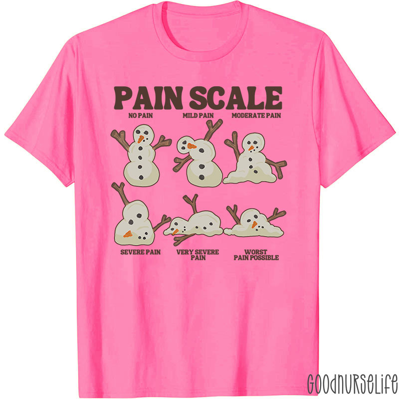 Snowman Pain Scale Festive Nurse T-Shirt