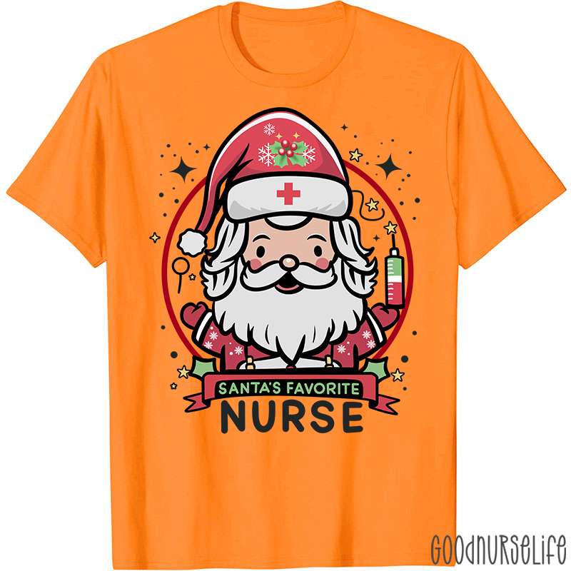 Santa's Favorite Nurse Christmas T-Shirt