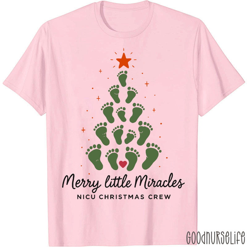 Merry Little Miracles Nicu Christmas Crew T-Shirt