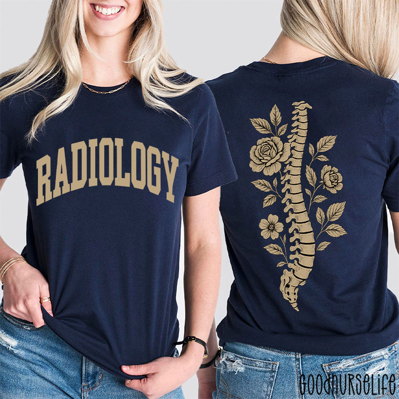 Radiology Floral Spine Two Sided T-Shirt