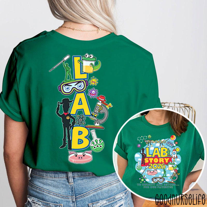 Funny Lab Grop Lab Story 2026 Two Sided T-Shirt
