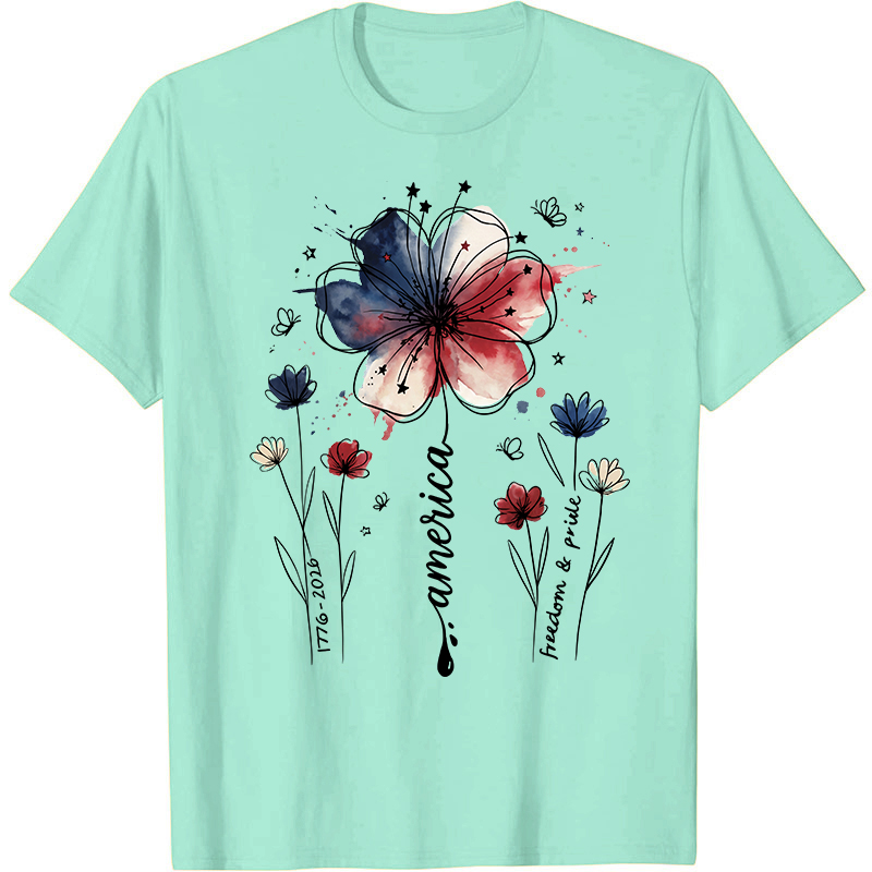1776-2026 America Freedom And Pride Nurse T-Shirt