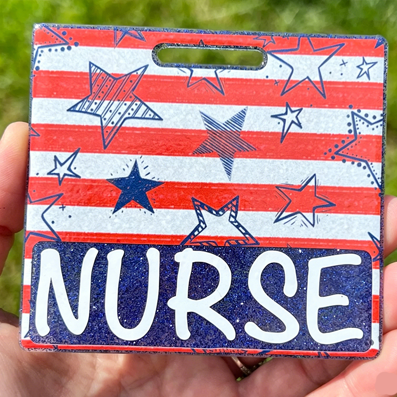 Personalized Corquette 4th Of July Printing Badge Buddy
