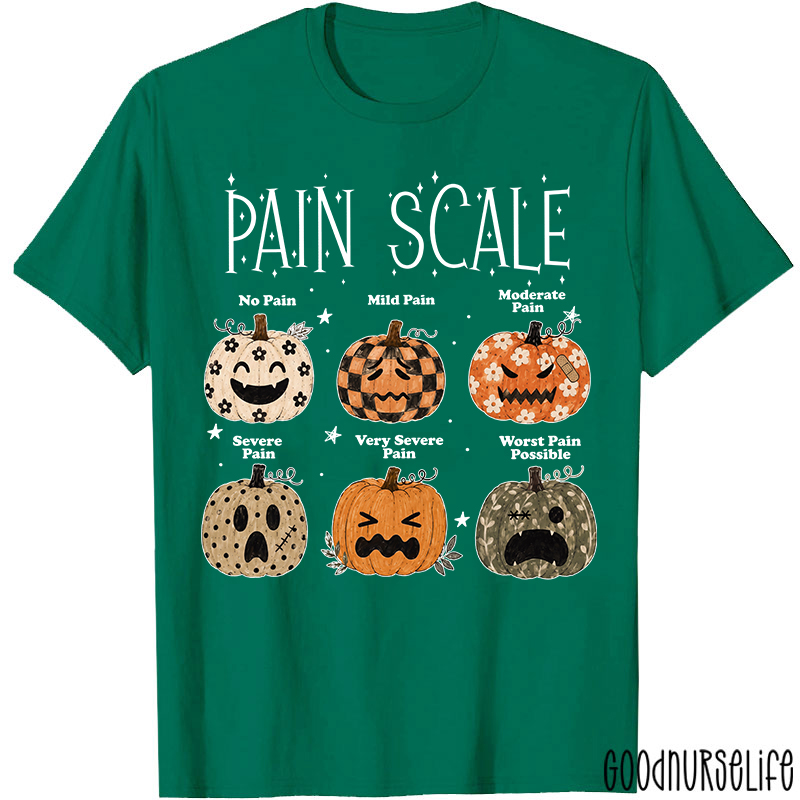 Halloween Pumpkin Pain Scale Nurse T-Shirt