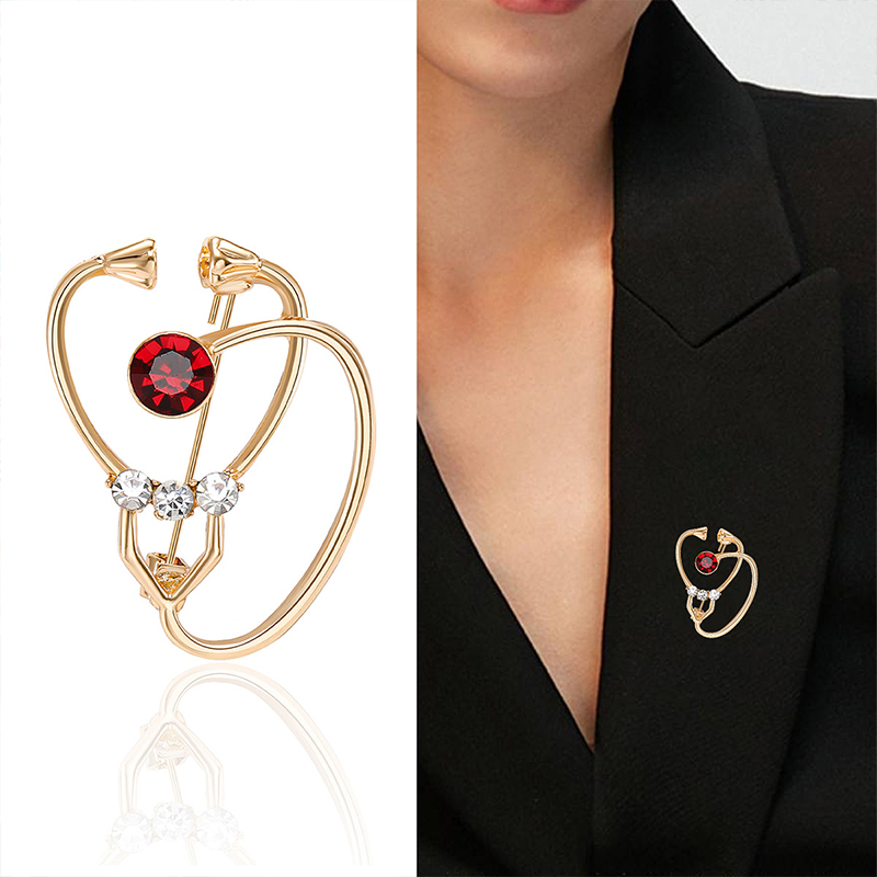 Diamond Stethoscope Nurse Pin