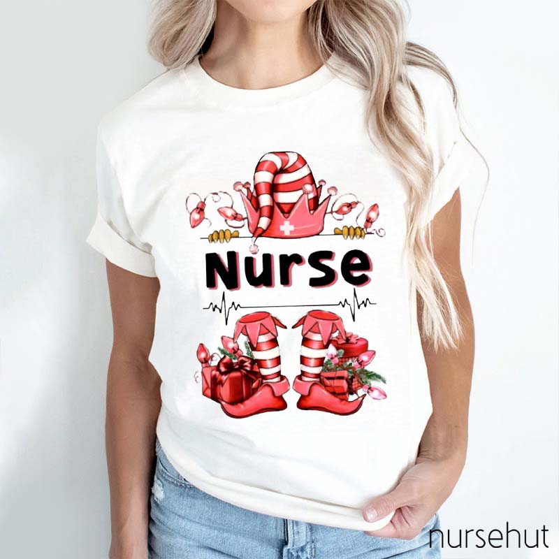 Personalized Christmas Style Nurse T-Shirt