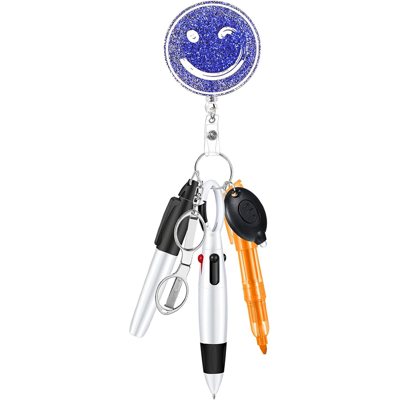 Glitter Smiley Nurse Badge Reel