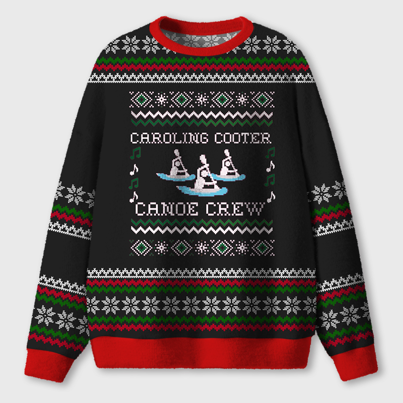 Caroling Cooter Canoe Crew Ugly Fluffy Christmas Sweater