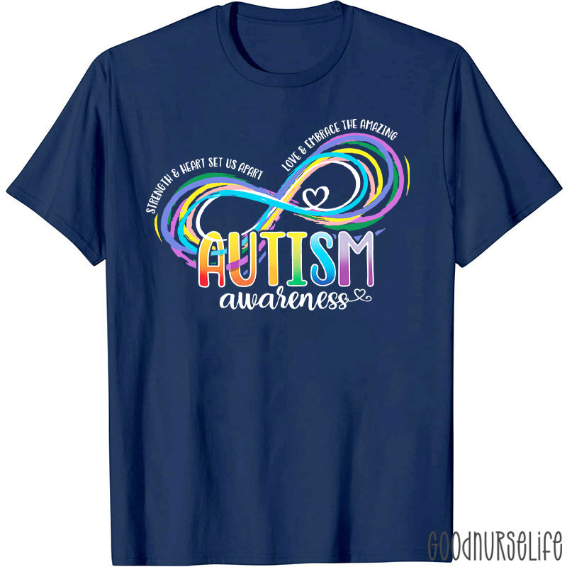 Infinity Symbol Heart Autism Awareness Nurse T-Shirt